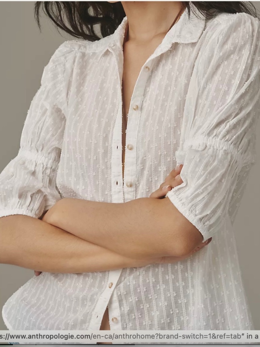 The Tallulah Puff-Sleeve Buttondown Top by Pilcro Small White